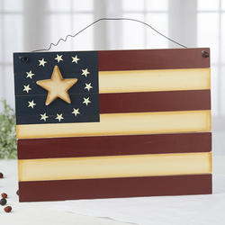 Primitive American Wood Flag Sign