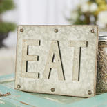 Galvanized "EAT" Farmhouse Kitchen Sign