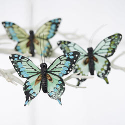 Green Feathered Artificial Butterflies