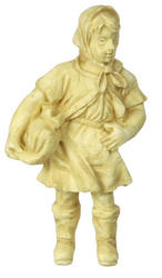 Miniature Dollhouse FAIRY GARDEN Accessories ~ Tan Country School Girl Statue 