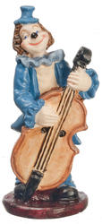 Dollhouse Miniature Clown Bass Player Figurine