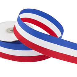 Red, White, and Blue Patriotic Striped Ribbon