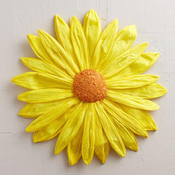 Yellow Crinkle Paper Daisy Bloom