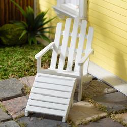 Miniature White Wood Adirondack Chair