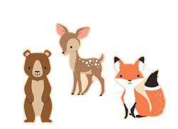 Woodland Animal Painted Wood Cutouts - New Items - Factory Direct Craft