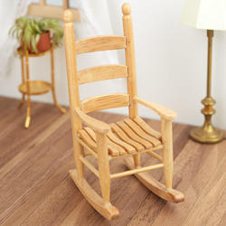 Miniature Wooden Cabin Rocking Chair Dollhouse Furniture
