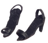 Dollhouse Miniature Black High Heel Shoes