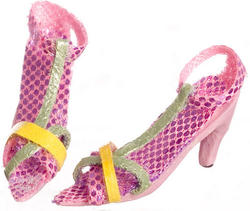 Dollhouse Miniature Pink High Heel Shoes
