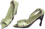 Dollhouse Miniature Green High Heel Shoes