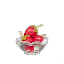 Dollhouse Miniature Bowl of Strawberries