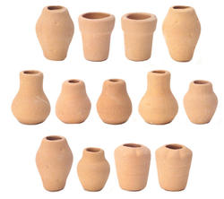 Vases Details about   Town Square Miniatures Dollhouse Miniature 12 Clay Flower Pots 