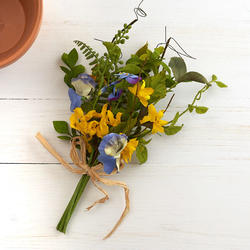 Artificial Forsythia and Pansy Bundle