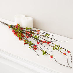 Red Artificial Blossom and Twig Spray