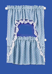 Dollhouse Miniature Curtain Panel Set