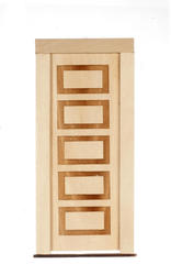 Dollhouse Miniature Wood 5 Panel Door