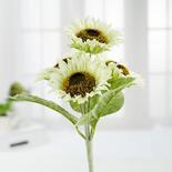 Cream Realistic Artificial Sunflower Spray