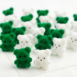 Miniature St Patrick's Day Flocked Bears