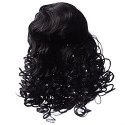 Antina's Black Soft Curls with Bangs Doll Wig