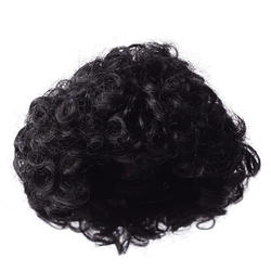 Factory Direct Craft Antina's Black Ringlet Curls and Braid Doll Wig3 Pieces 