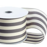 Grey and White Striped Ribbon