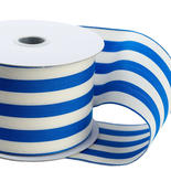 Blue and White Striped Ribbon