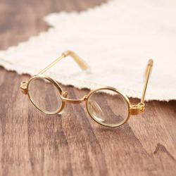 Doll Round Gold Frame Lens Glasses for Doll Accessories Parts Creative GifES
