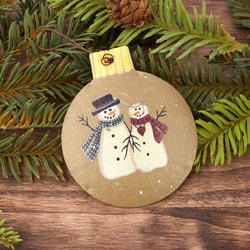 Rustic Snowmen Christmas Ornament