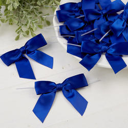 Royal Blue Twist Tie Satin Bows