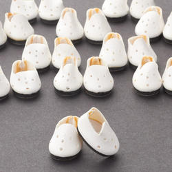 Tallina's Mini White Slip On with Cutouts Doll Shoes