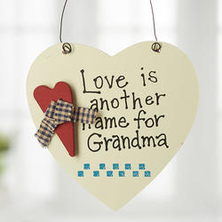 "Love is another name for Grandma" Heart Ornament