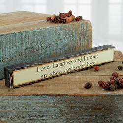 "Love, Laughter and Friends..." Chunky Block Sign