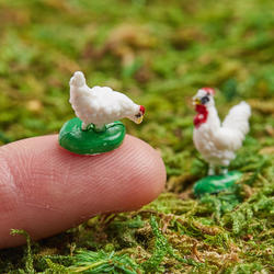 Dollhouse 3 Toy Brown Chicken Hen Game Pcs 11945 Micro-mini Miniature 