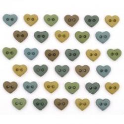 Dress It Up Earth Tone Micro Heart Buttons
