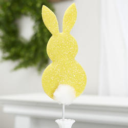 Glittered Yellow Bunny Floral Pick