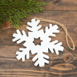 Rustic White Snowflake Christmas Ornament
