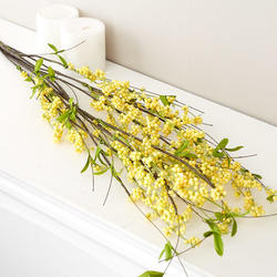 Yellow Artificial Berry Cluster and Twig Spray