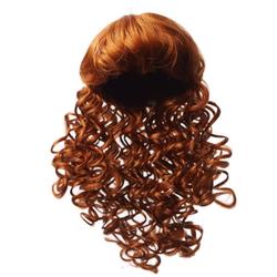 Antina's Long Carrot Red Soft Curls with Bangs Doll Wig