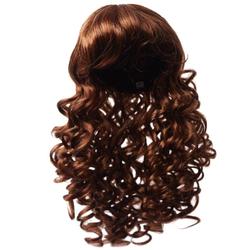 Antina's Auburn Long Soft Curls With Bangs Doll Wig