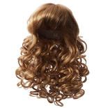 Antina's Dark Brown Long Soft Curls With Bangs Doll Wig