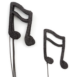 Glittered Sixteenth Note Floral Picks