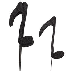 Glittered Eighth Note Floral Picks