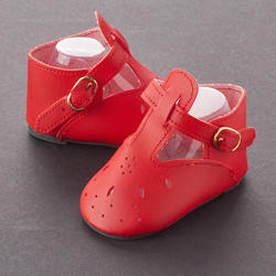Tallina's Red Gold Buckle Doll Shoes