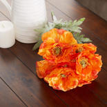 Orange Artificial Poppy Bush