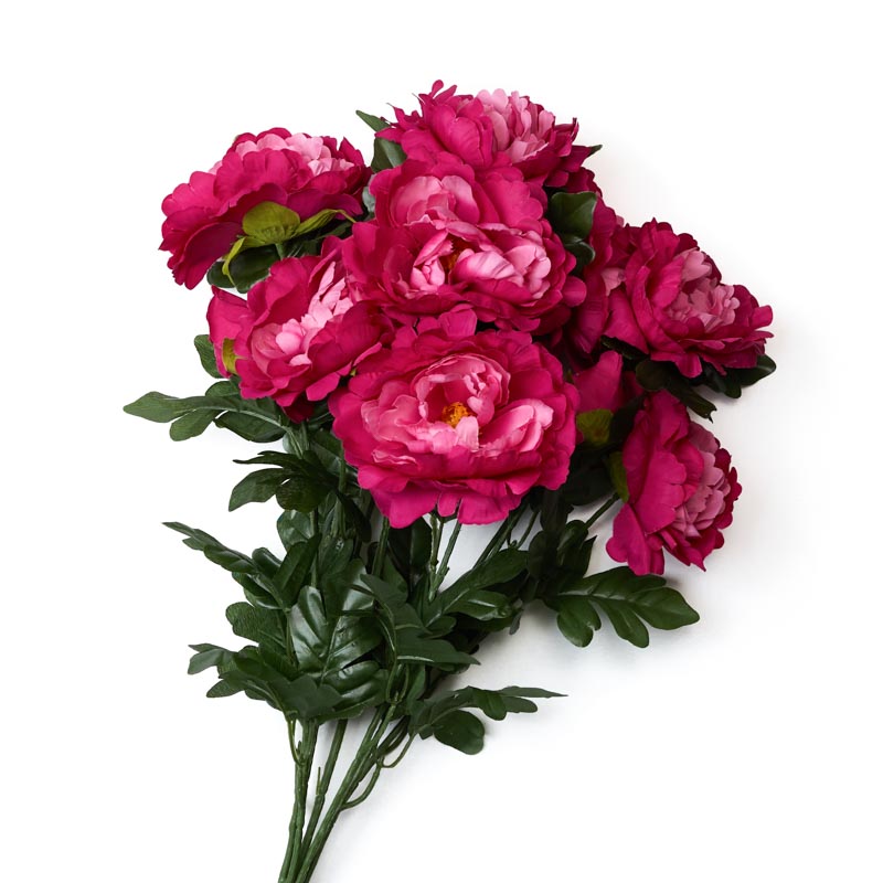 Fuchsia Artificial Peony Bush - Bushes + Bouquets - Floral Supplies ...