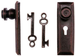 Dollhouse Miniature Oil Rubbed Bronze Door Knob with Key Plate