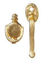 Dollhouse Miniature Brass Door Handle with Knocker