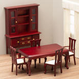 Dollhouse Miniature Mahogany Dining Room Set