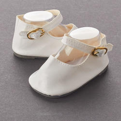 Tallina's White Gold Buckle Doll Shoes