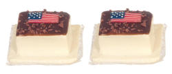 Dollhouse Miniature American Flag Cakes