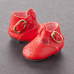 Tallina's Red Gold Buckle Doll Shoes